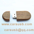 Wooden oval Usb flash disk eco walnut gift 2GB